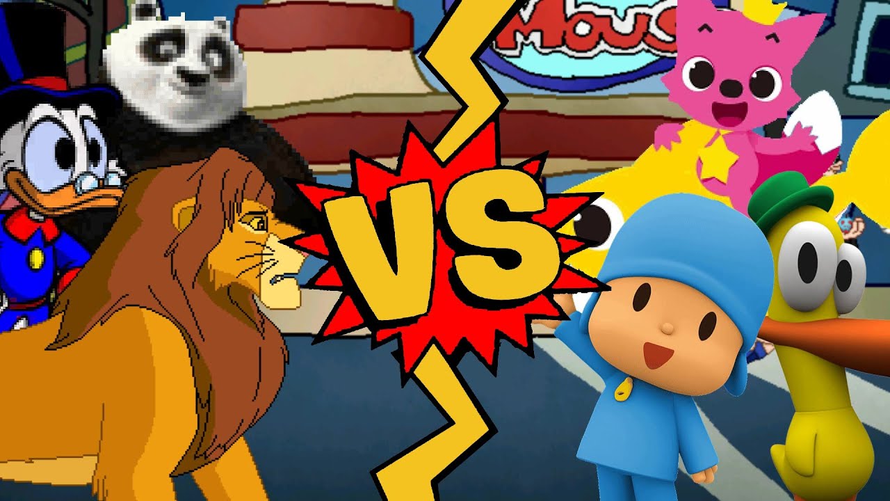 M.U.G.E.N Battles | Scrooge McDuck/Simba/Po vs Pinkfong/Pato/Pocoyo