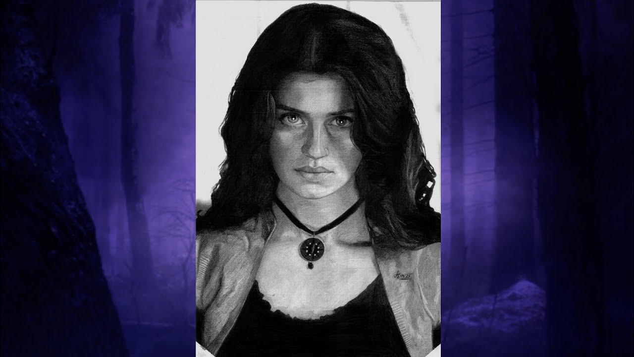 Drawing Yennefer of Vengerberg from Netflix's The Witcher using Graphite Pencils - Full Timelapse