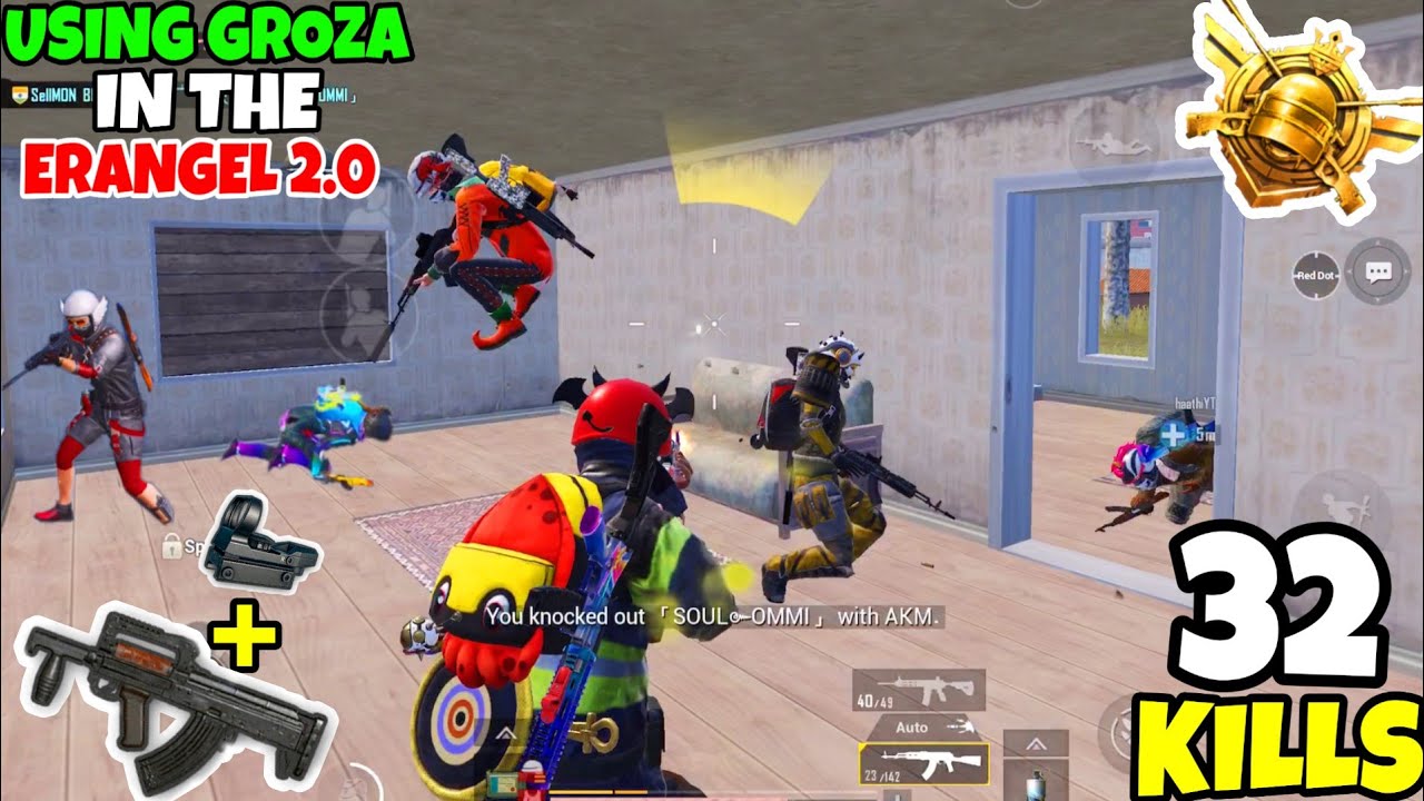 Groza is More Powerful in The NEW Erangel in PUBG Mobile? • (32 KILLS) • PUBGM (HINDI)
