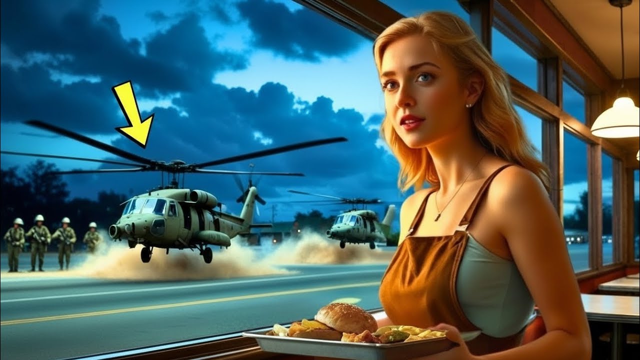 Waitress Buys Dinner for a Quiet Soldier—The Next Day, Helicopters Land Outside her restaurant and…