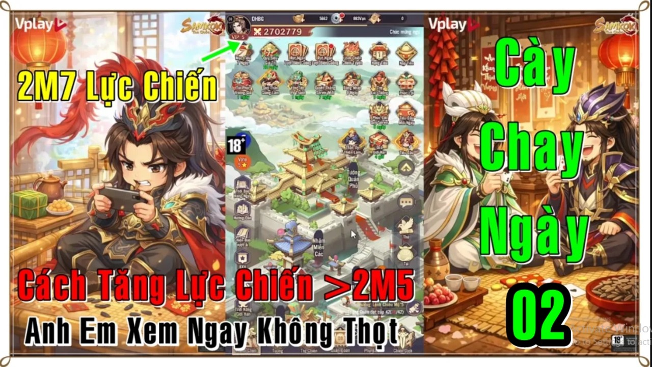 Samkok Tam Quốc Vplay Hướng Dẫn Tân Thủ Ngày 2 (Cách Tăng Lực Chiến Hơn 2M5 Ngày 2 / Tối Ưu Nhận Tn)