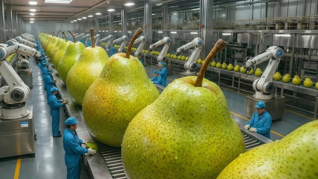 Inside the Pear Factory: From Fresh Pears to Delicious Desserts (Full Process)