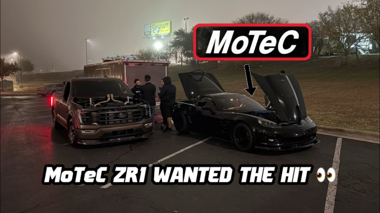 MoTeC ZR1 вызывает на бой наш F150 с двойным турбонаддувом… а затем напрашивается на удар.