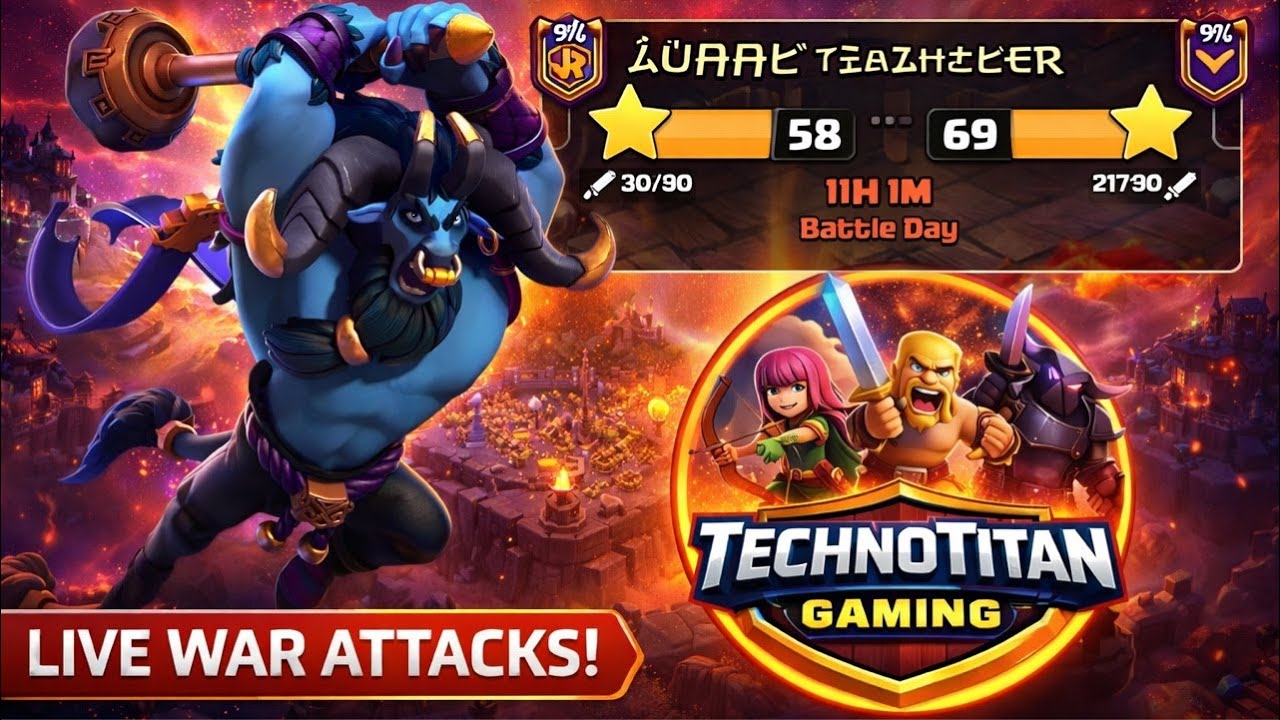 Clash of Clans | LIVE CWL attack | Scenary Review | Ranked attacks | TechnoTitan Gaming Live Stream