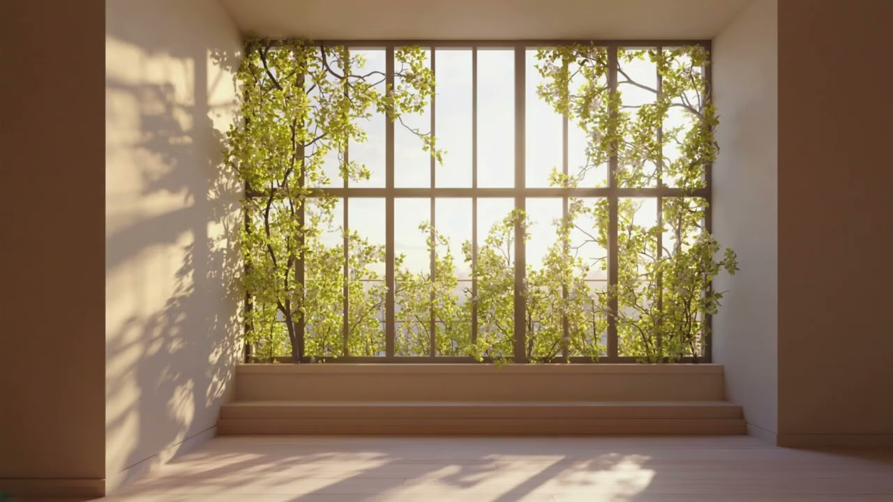 Spring Green Window Ambient TV Screensaver | Calm Background | 4K Screensaver| TV Screensaver