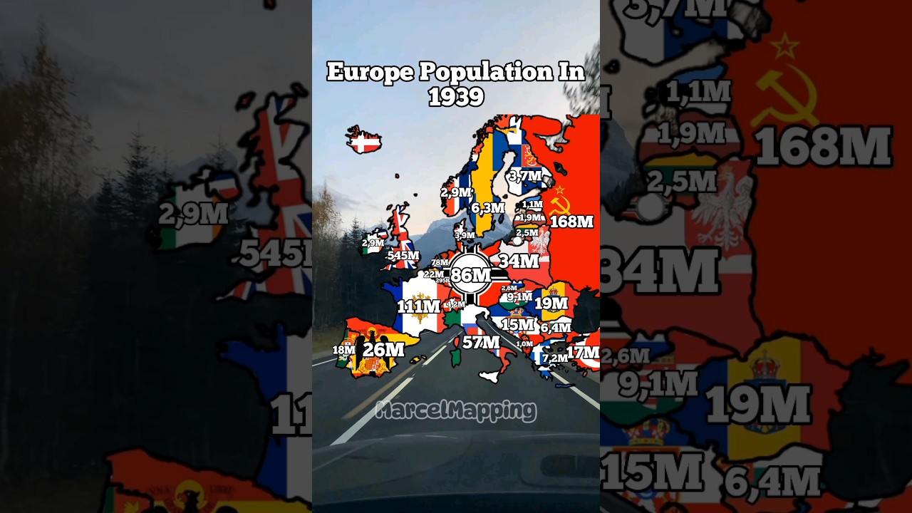 Население Европы в 1939 г.