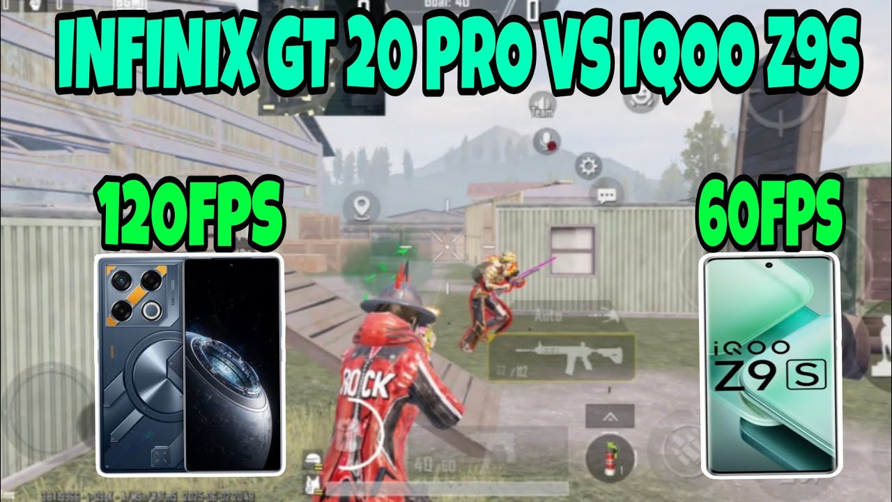 INFINIX GT 20 PRO 120FPS VS IQOO Z9S 60FPS TDM CHALLENGE BGMI
