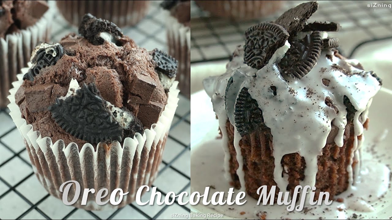 맛없없👍🏻 우유랑 먹음 딱! 오레오 초코머핀 : Oreo Chocolate Muffins  recipe｜siZning