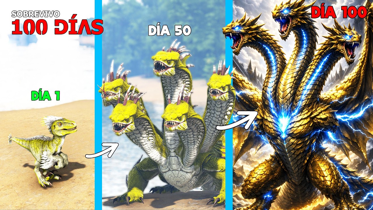 SOBREVIVI 100 DIAS como GHIDORAH DORADO EVOLUCIONADO en ARK Soy un Dinosaurio
