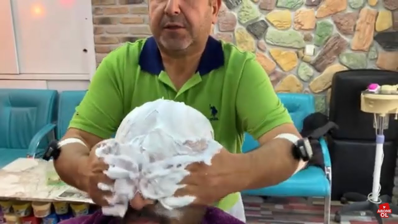 @ASMRRECEPSOLMAZ FOAM MASSAGE PERFECT SKIN CARE HAİR CUT ASMR BARBER BAHATTİN