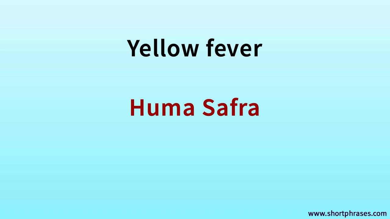 Learn Egyptian Arabic 500 Phrases say ''Yellow fever''