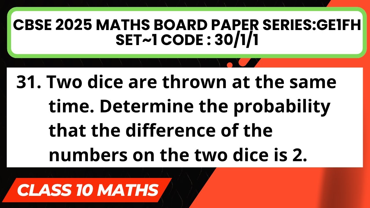 Two dice are thrown at the same time. Determine the probability that the difference of the numbers