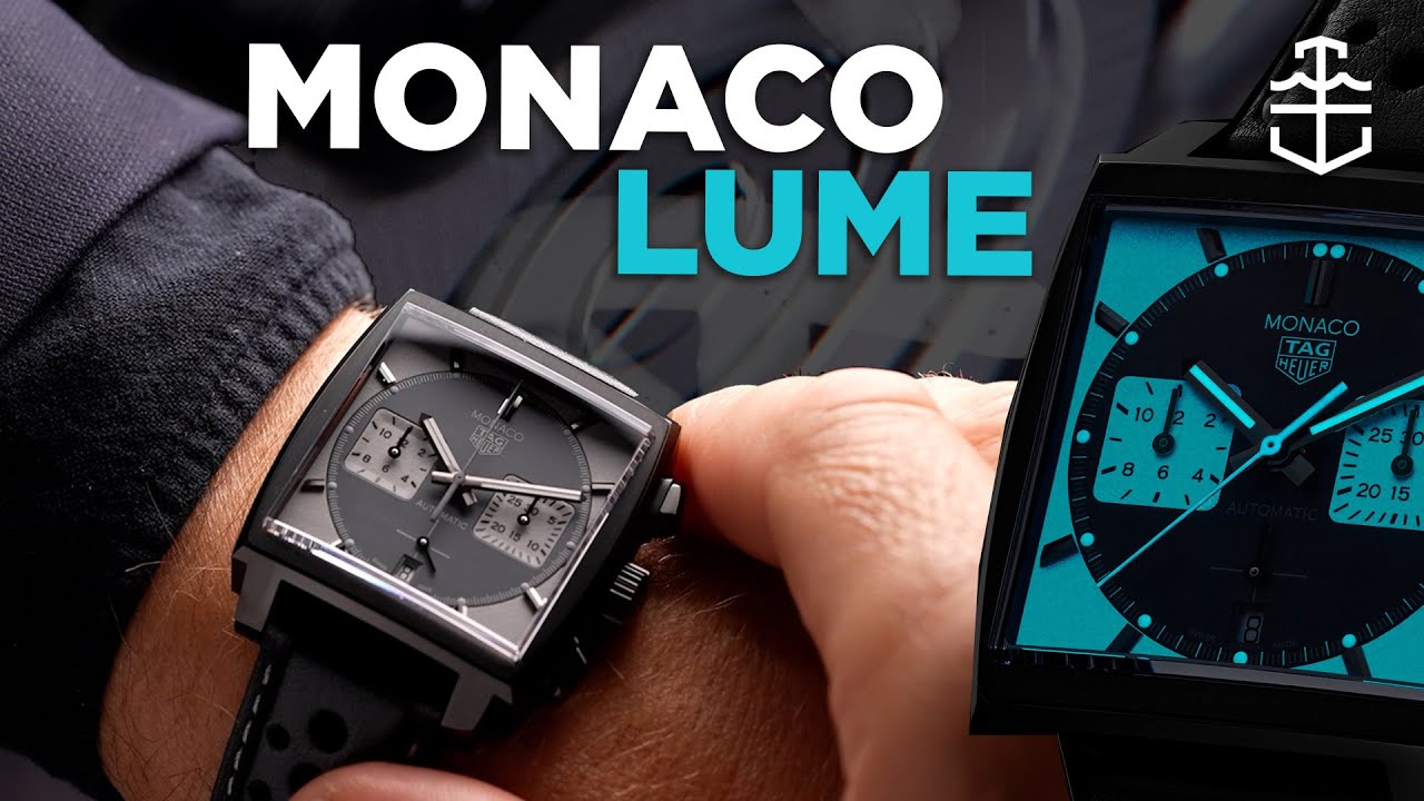 Titanium & MAX lume, this TAG Heuer Monaco Night Driver is nuts