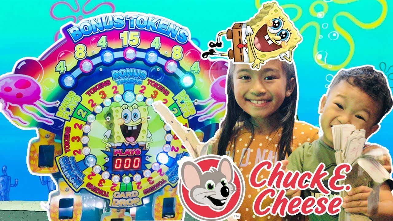 SpongeBob SquarePants Pineapple Coin Pusher Arcade Game - Chuck E Cheese