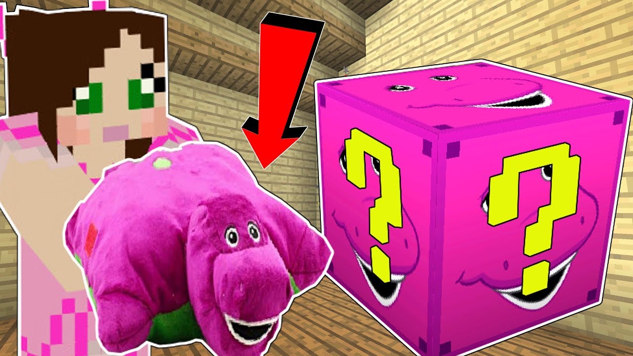 Minecraft: BARNEY LUCKY BLOCK!!! (BARNEY PILLOW, DINOSAUR FRIENDS, & MORE!) Mod Showcase