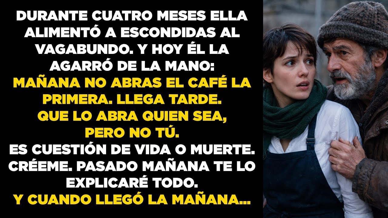 No abras hoy el café la primera, dijo el vagabundo a la camarera que le daba comida constantemente