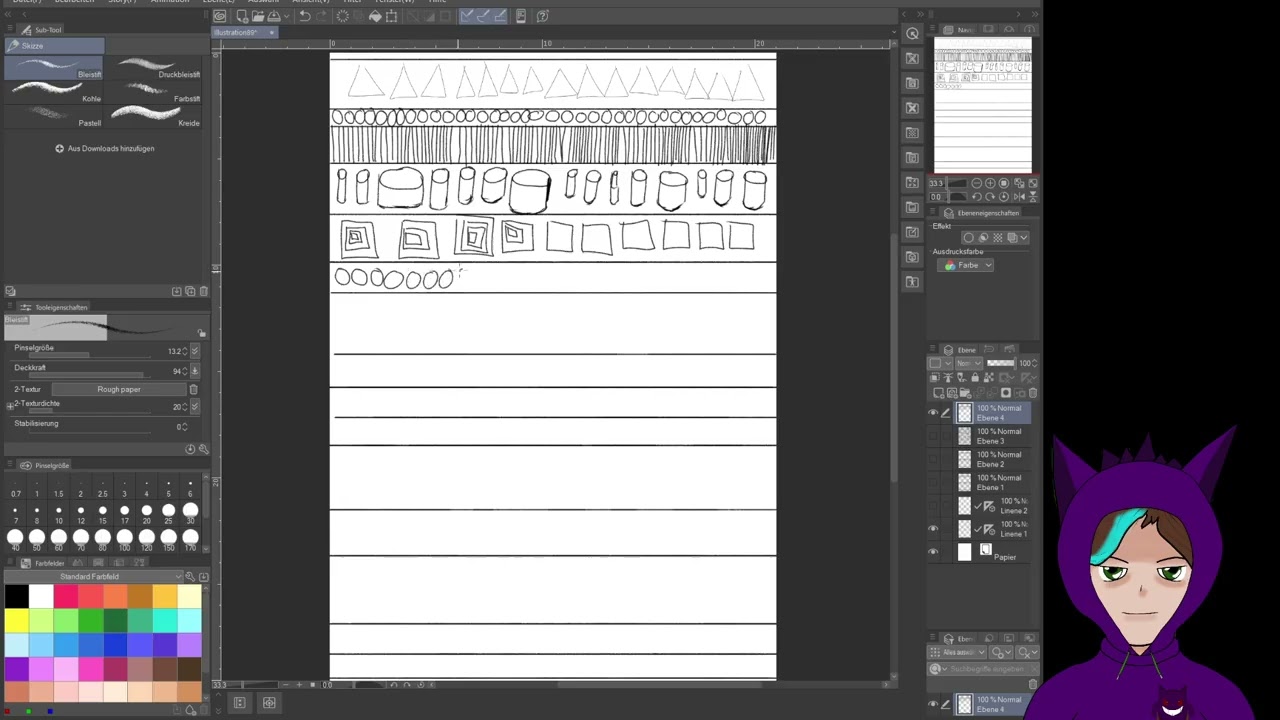 Stream Aufzeichnung Zeichnen / Malen Lernen (Tag 17) (Ger18+) (Comfy) (Lofy) Letzter Montag 2025