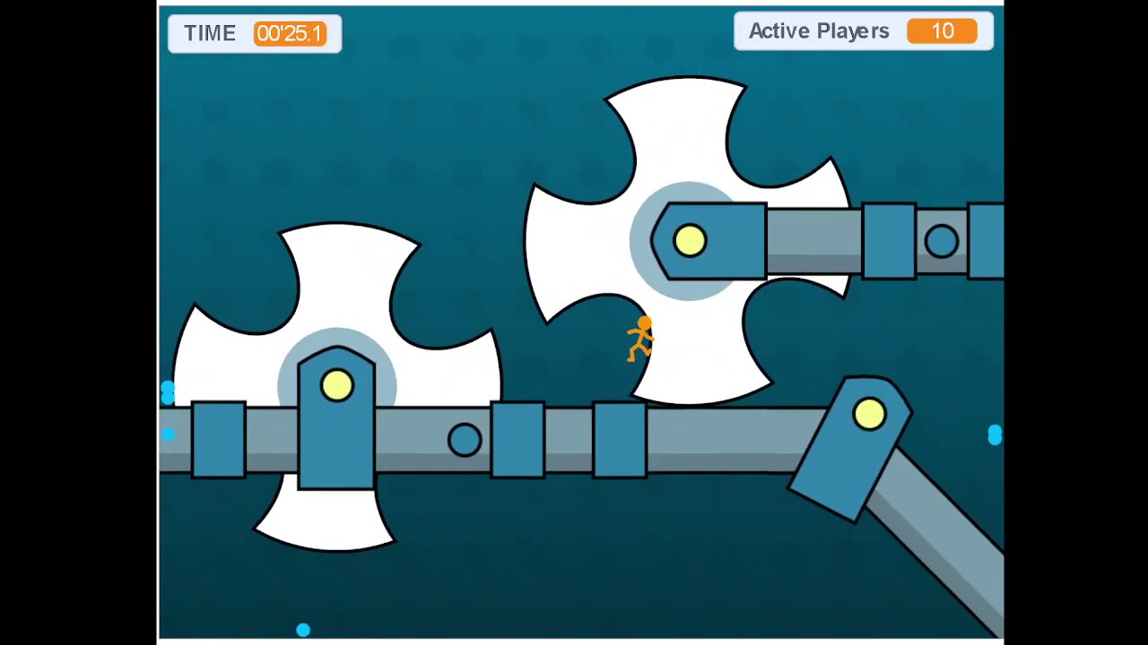 Griffpatch's Massive Multiplayer Platformer speedrun 1'05.2