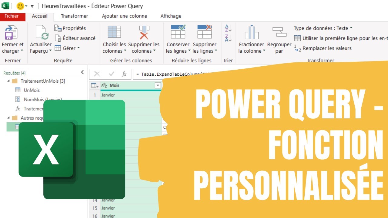 Power Query : créer une fonction personnalisée pour importer toutes les feuilles d'un classeur