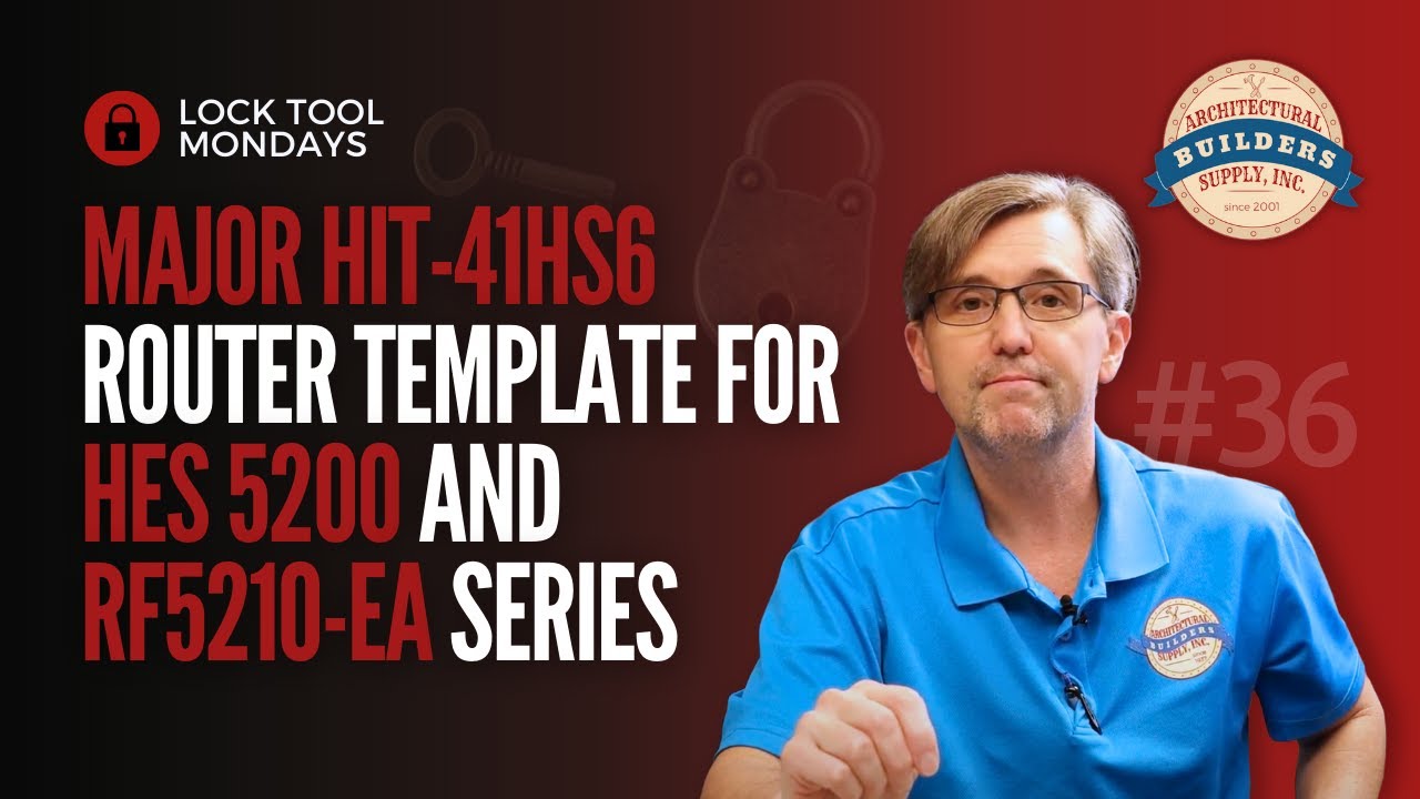 Major HIT 41HS6 Router Template for HES 5200, and RF5210-EA Series Strike, Offset Hung Frame