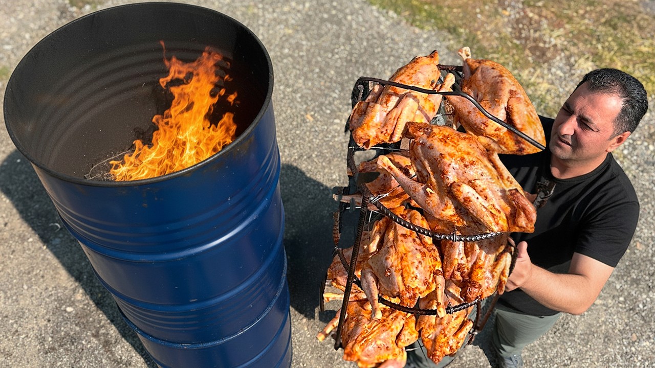 La forma más inusual de preparar cordero y pollo al aire libre