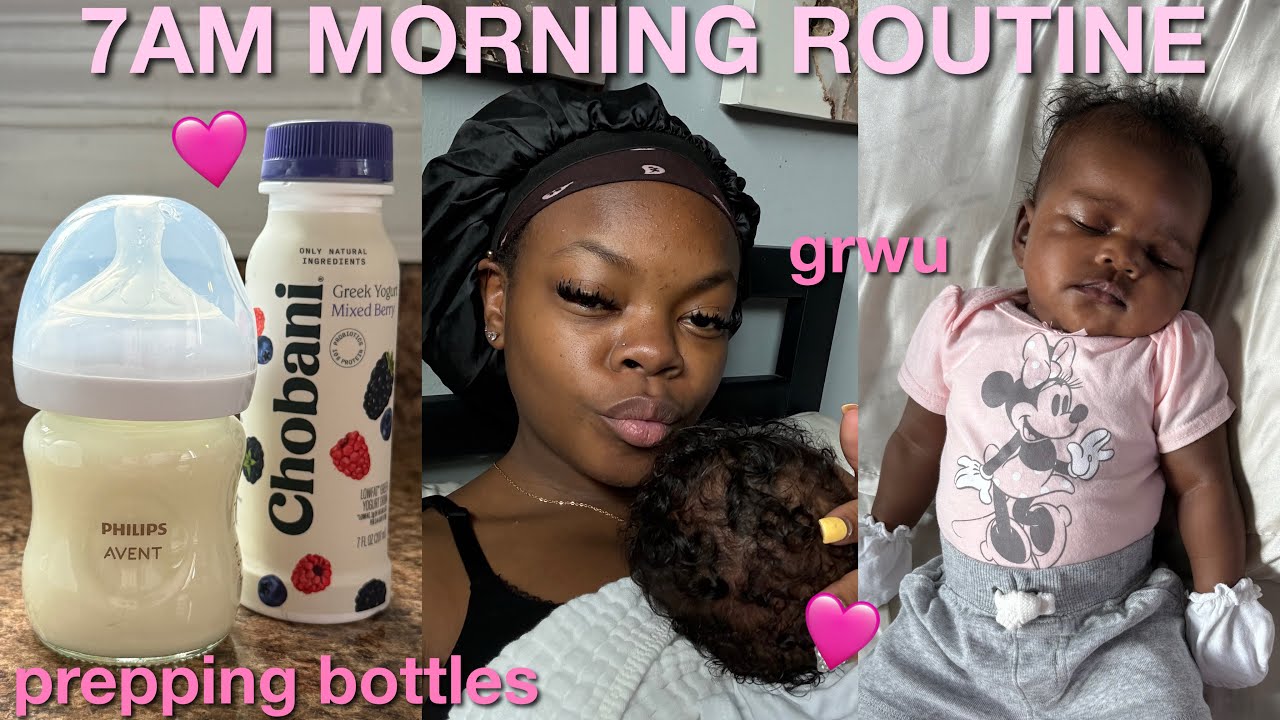 MY MOMMY ERA ep:002🩷 | our 7am morning routine, prepping bottles, grwu + whats in her diaper bag🤱🏽