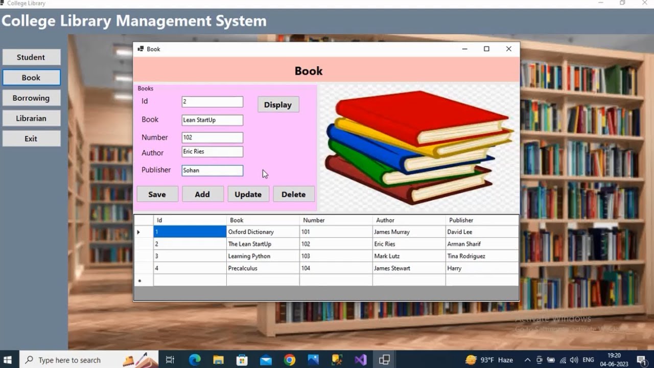 College Library Management System Using C#