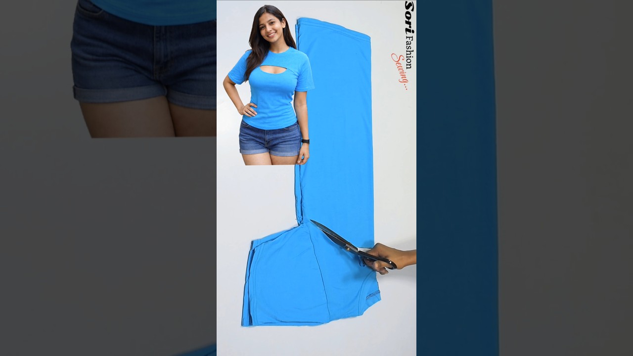 Stylish Top From T-shirt #short #youtubeshorts