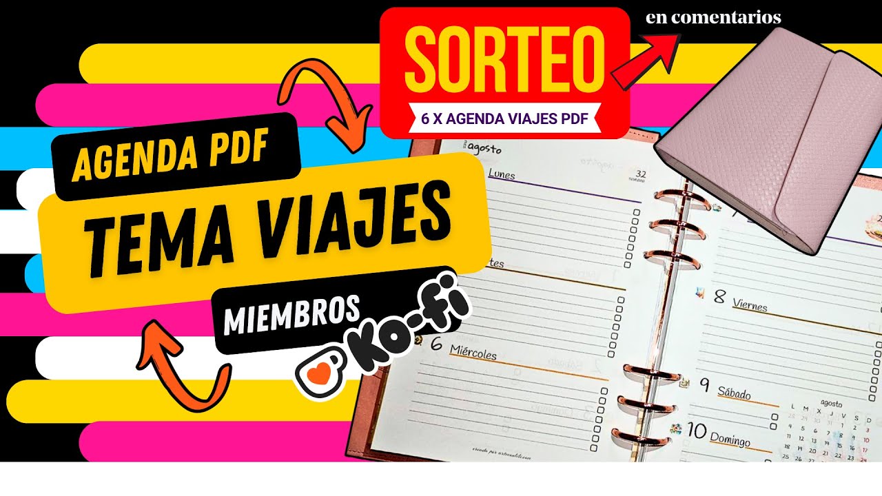 Agenda Imprimible 2025 A5 PDF | REGALO para miembros de ko-fi | Temática de Viajes