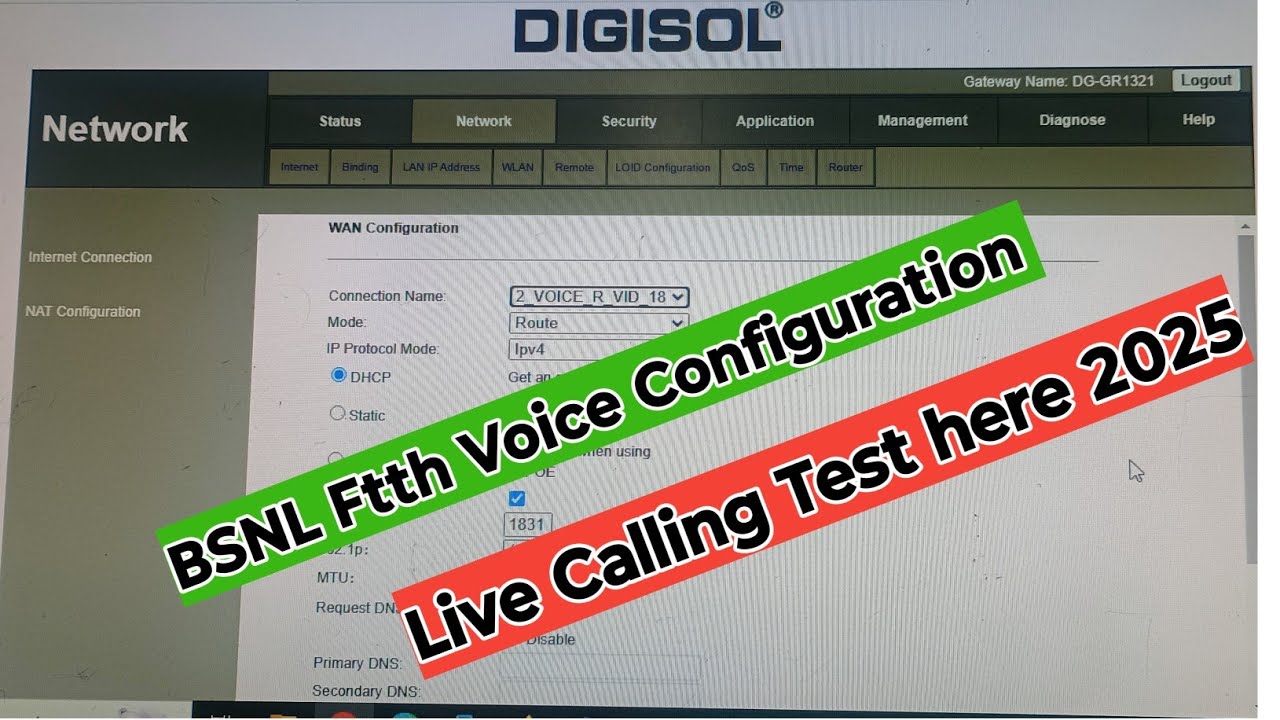 Bsnl Ftth Voice Configuration 2025 | BSNL Telephone ko active kaise kare | Digisol router telephone