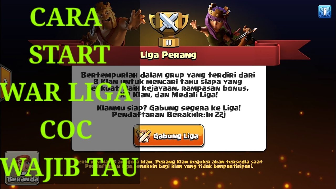 Cara Start War Liga & Cara Ganti Anggota Cwl Coc