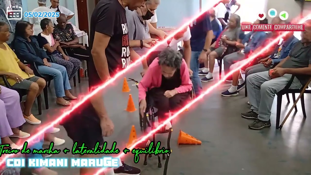 TREINO DE MARCHA + LATERALIDADE + EQUILÍBRIO COM ESCADA DE AGILIDADE PARA IDOSOS.
