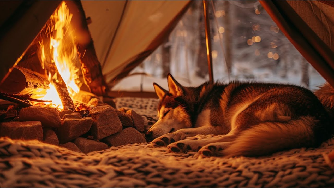 This Stayed On While I Slept ❄️ 8 Hours Fireplace & Blizzard Sounds