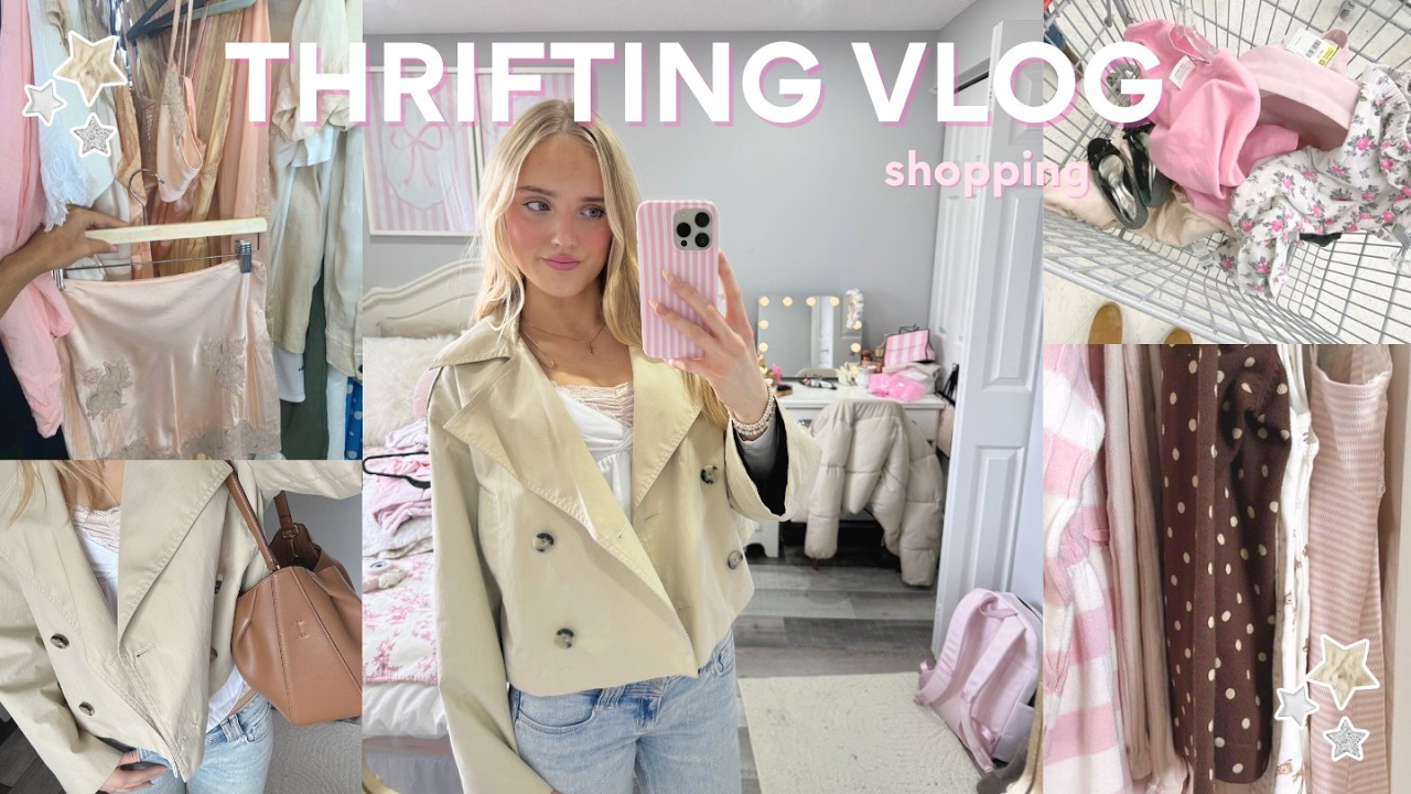 THRIFT WITH ME | shabby chic, girly outfits 🎀🩰🦢