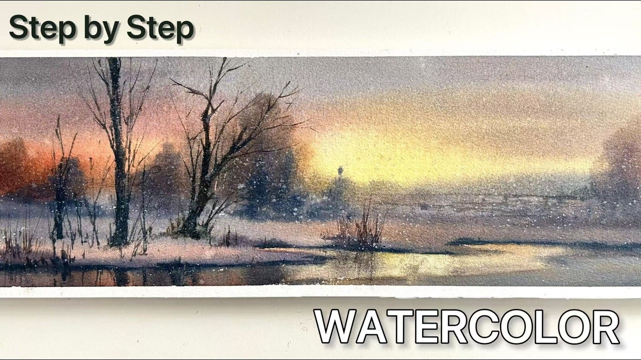 Remember That Winter Sunset Walk? | Painting the Memory in Watercolor
