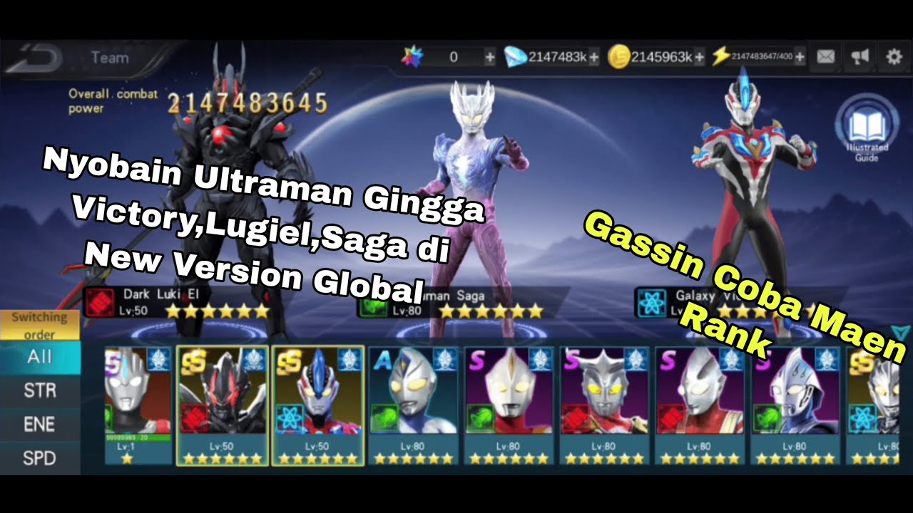 Review ultraman Lugiel,Gingga victory,Saga di Rank || New Update Global || Ultraman Legend of heroes