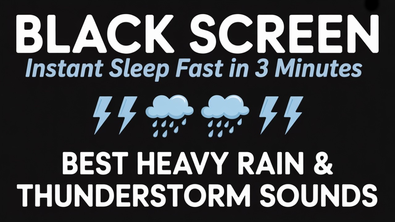BLACK SCREEN Heavy Rain and Thunder Sounds for Full Night Sleep and Total Relaxation 19