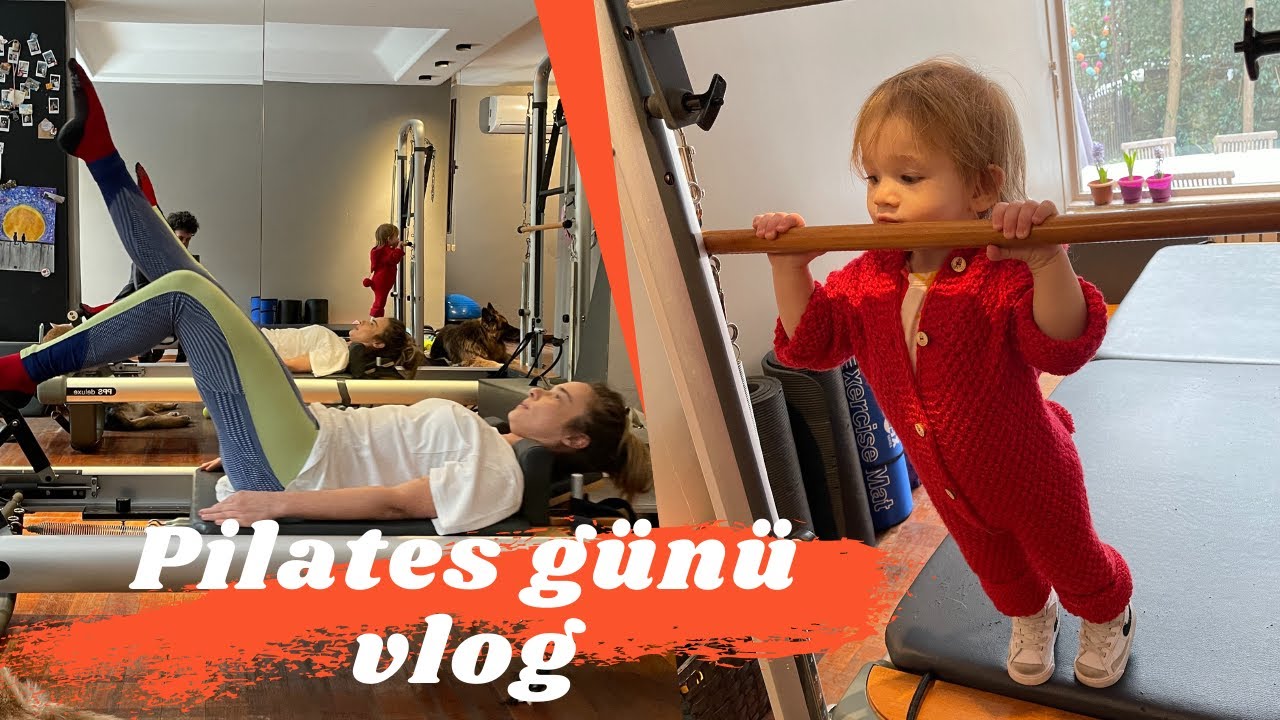 VLOG PİLATES GÜNÜ | Kırmız örgü tulum kavgası🤦🏼‍♀️...Kedi köpekler ile beraber pilates yaptık:)