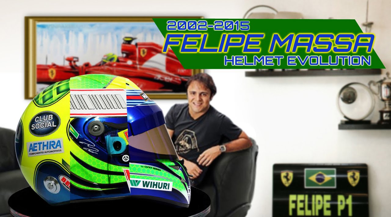 Felipe Massa Helmet Evolution in Formula 1 2002-2015