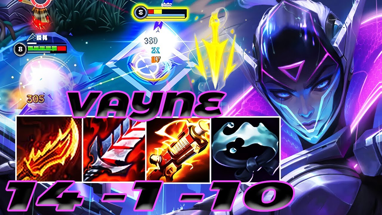 WILD RIFT VAYNE ADC GAMEPLAY | 14 -1 -10 MVP | VAYNE BUILD RUNES