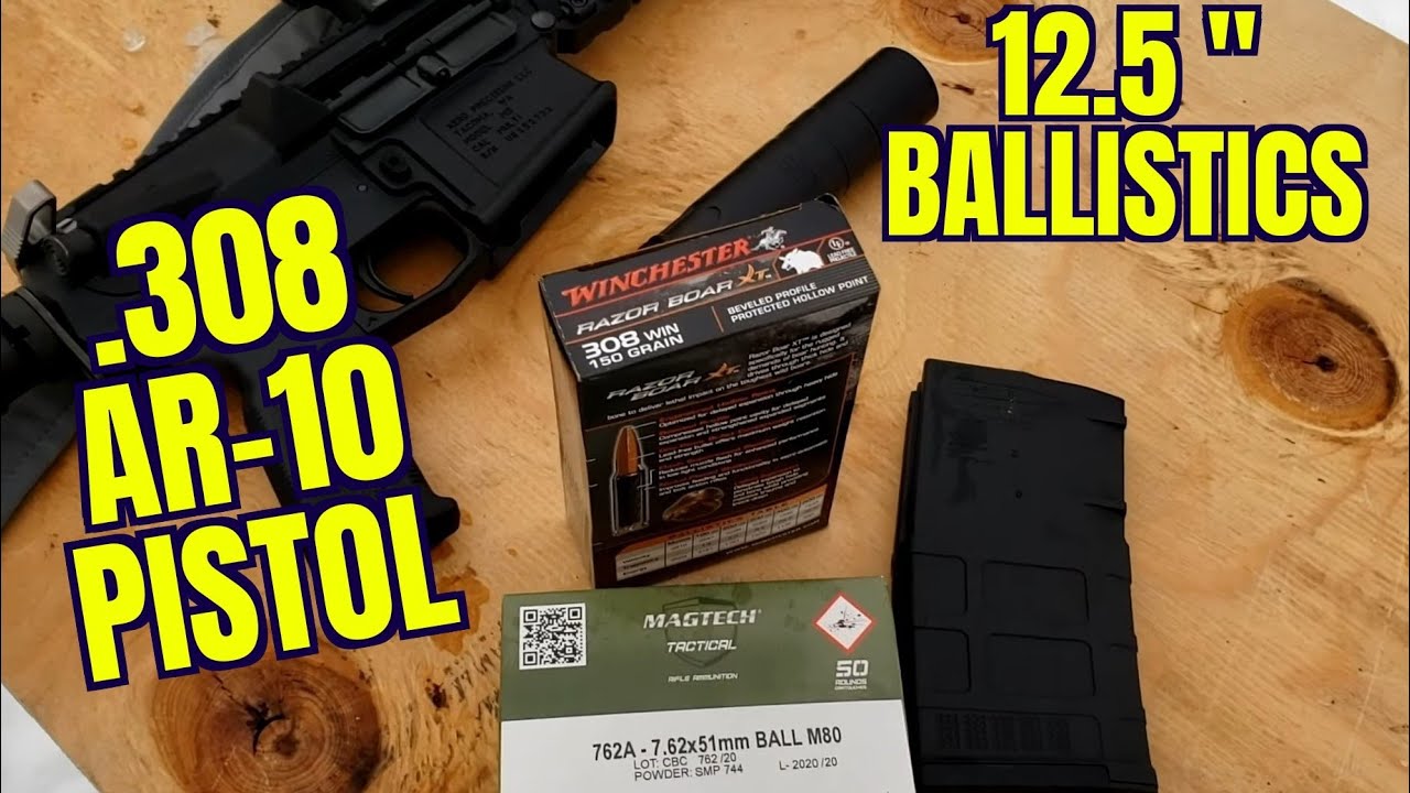 12,5-дюймовый пистолет AR-10 .308win Ballistics