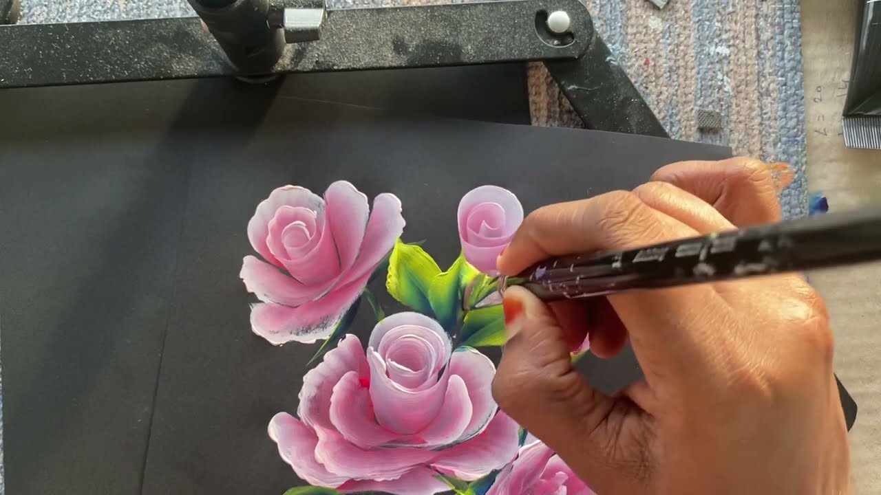 Easy Rose Bouquet / One Stroke Painting