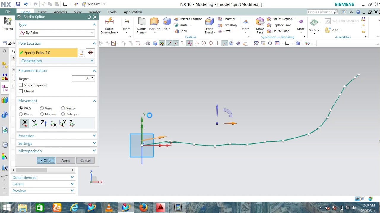 NX-sweep along guide