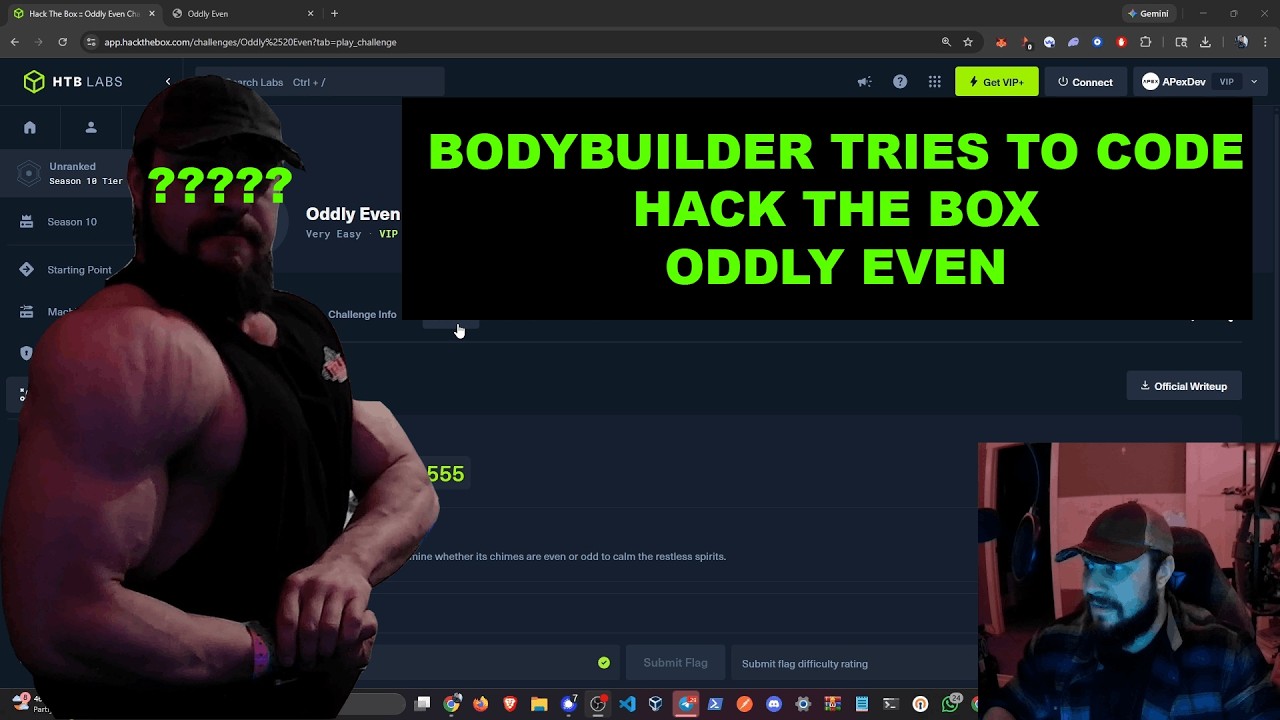 Bodybuilder Does a Coding CTF: Oddly Even (HTB) | Python Odd vs Even