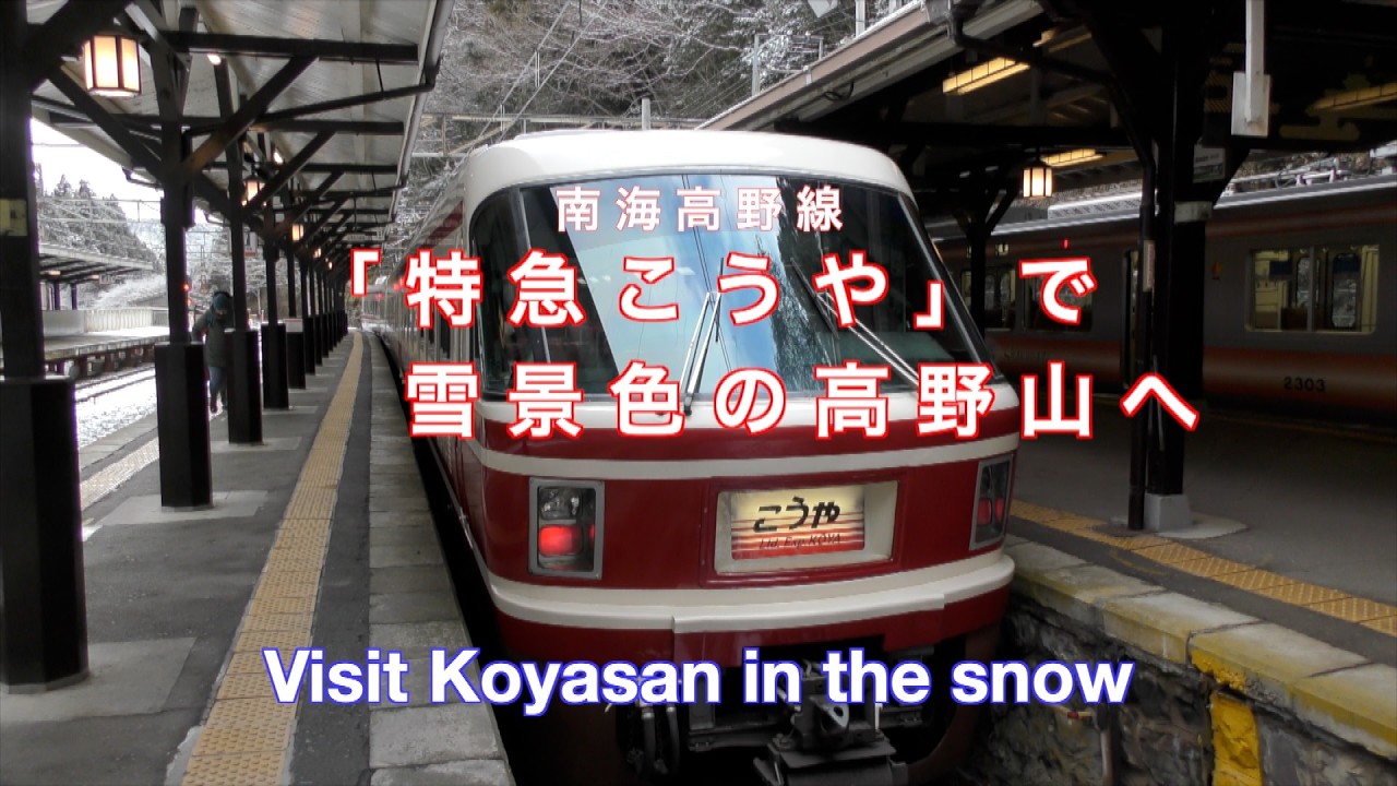 南海高野線の「特急こうや」で雪の高野山へ。ケーブルカーとバスを乗り継いで、奥之院と壇上伽藍を歩く。Visit Koyasan in snow.#Koyasan#Nankai Koya Line