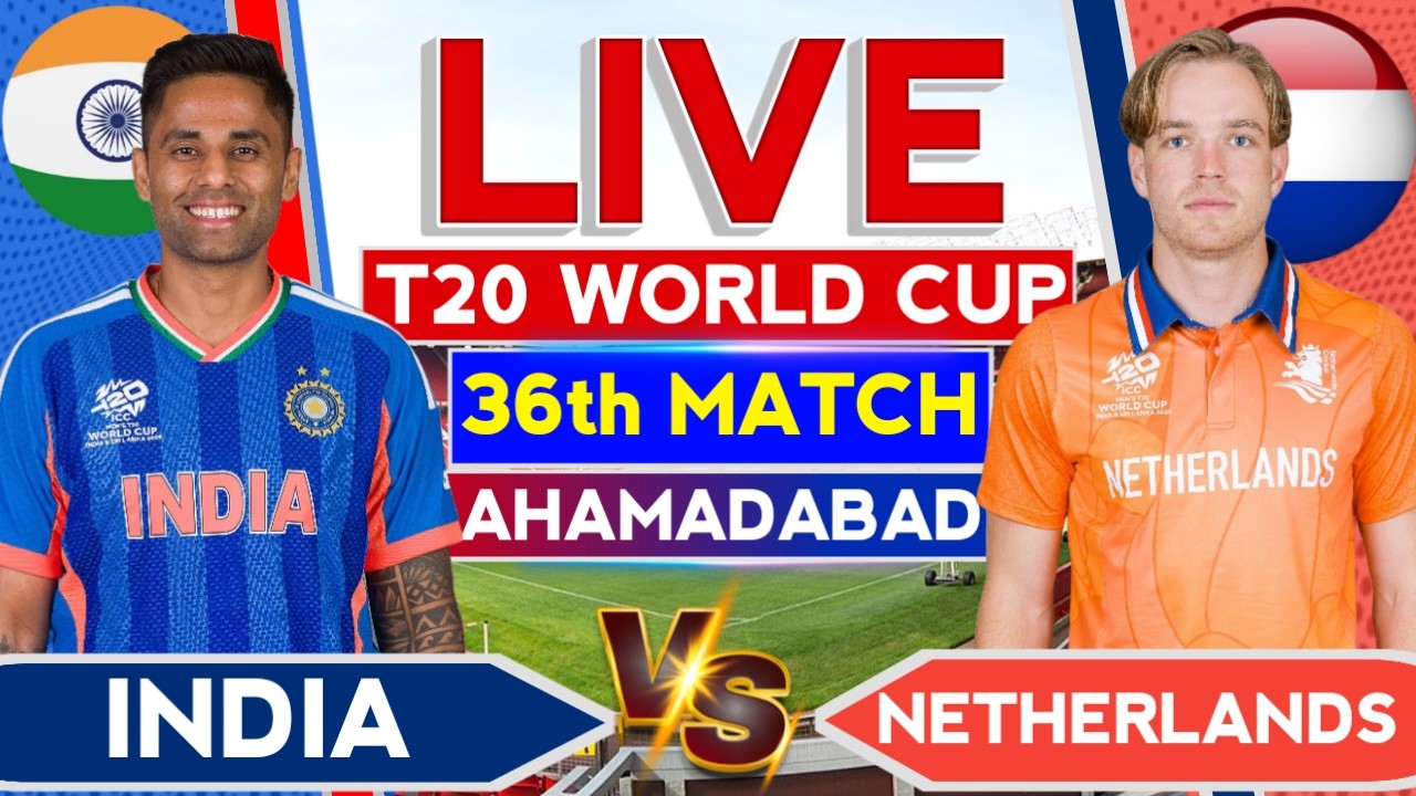 🔴Live - India vs Netherlands | T20 WC  | Cricket Live Score & Commentary | Netherlands vs India Live