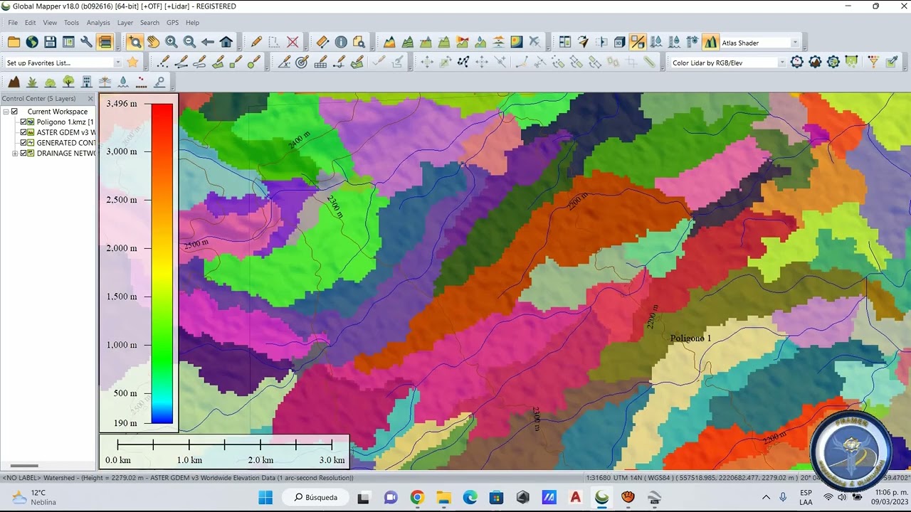 Obtención de curvas de nivel con Global Mapper y CivilCAD 2020