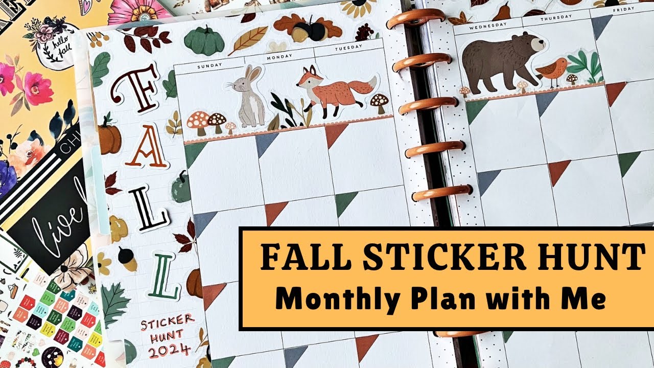PLAN WITH ME | November monthly page for the Fall Sticker Hunt Challenge | Use your sticker stash!