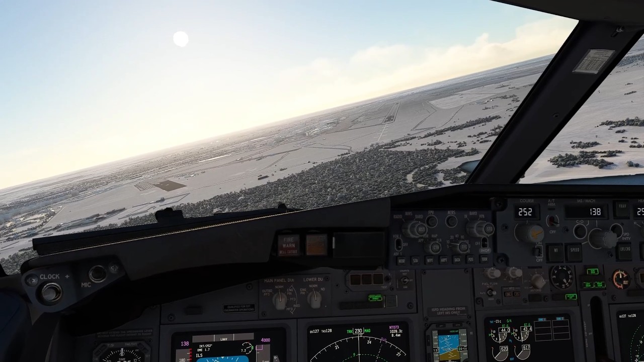 PMDG 737, visual approach at Novosibirsk UNNT