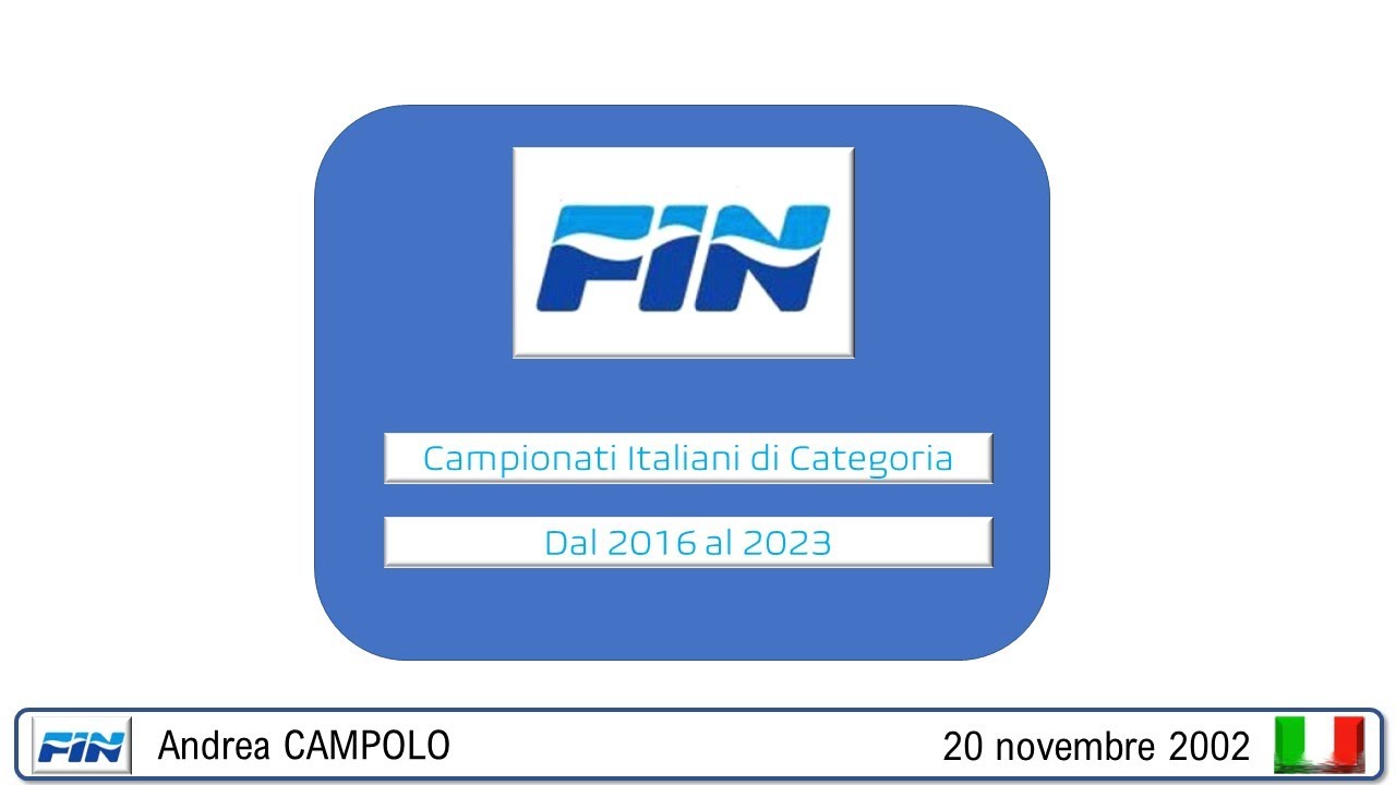 Criteria e Campionati Italiani di Categoria dal 2016 in poi (Campolo Andrea)
